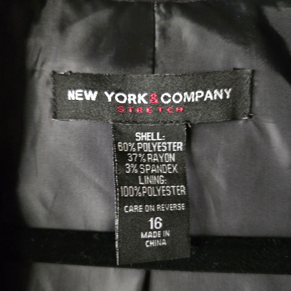 New York & Co Dark Gray Pinstripe Blazer Plus Size Career Academia - Picture 7 of 8